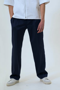 Loose Fit Tailored Trousers Blue