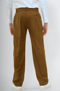 Loose Fit Tailored Trousers Brown