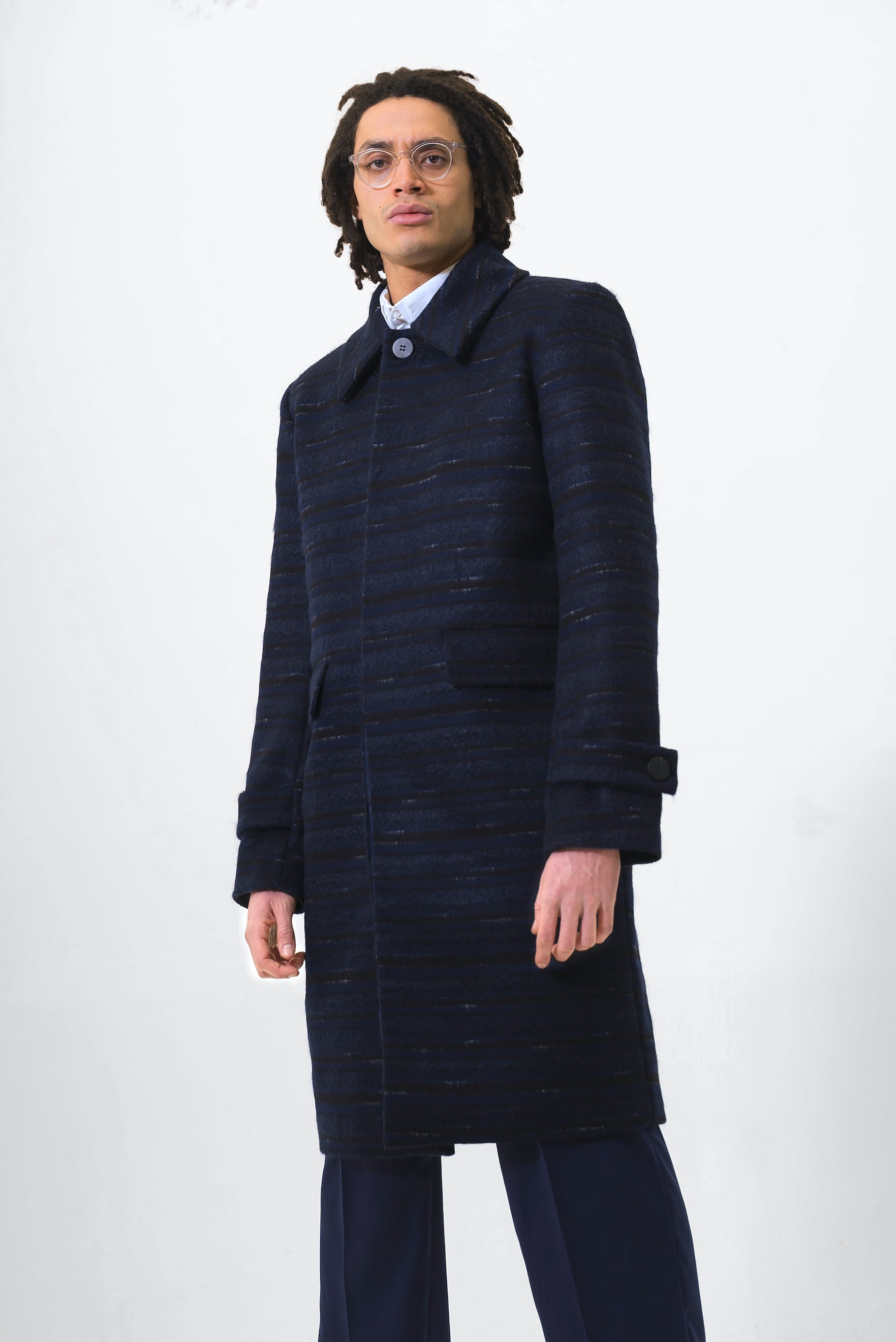 Vulturine Blue Wool Blend Coat (Exclusive to Website)